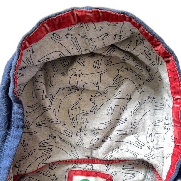 Mini Boden Kids' Cat Hoodie Size 8-9Y Blue Full Zip Hooded - Picture 6 of 10